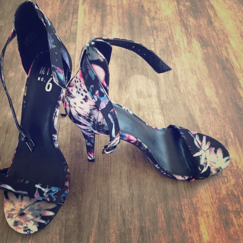 Multi color high heel sandals